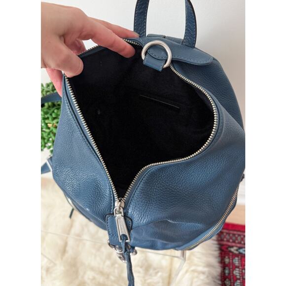 Rebecca Minkoff Julian Backpack Purse in Blue Pebbled Leather - Picture 8 of 12